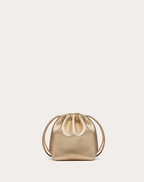 Red Valentino MINI BORSA A SACCHETTO VLOGO POUF IN PELLE METALLIZZATA Italy
