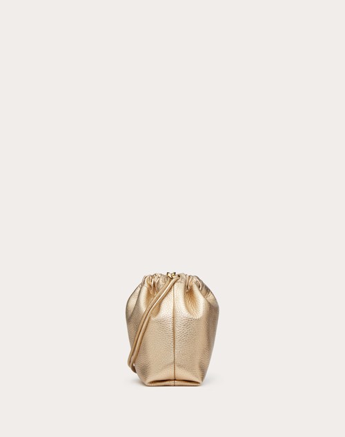 Red Valentino MINI BORSA A SACCHETTO VLOGO POUF IN PELLE METALLIZZATA Italy