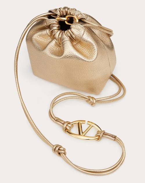 Red Valentino MINI BORSA A SACCHETTO VLOGO POUF IN PELLE METALLIZZATA Italy