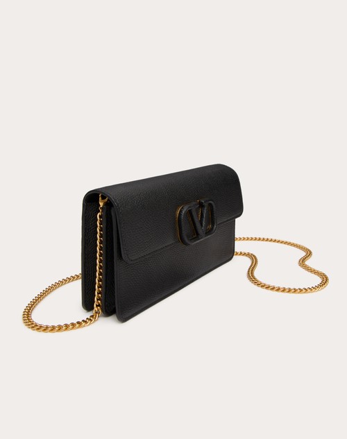 Red Valentino PORTAFOGLIO CON CATENA VLOGO SIGNATURE IN VITELLO GRANATO Qualità