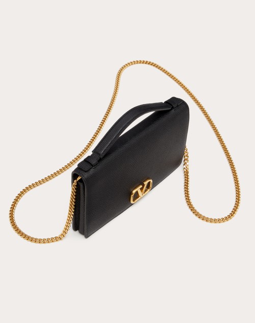 Red Valentino PORTAFOGLIO CON CATENA VLOGO SIGNATURE IN VITELLO GRANATO Soddisfazione Garantita