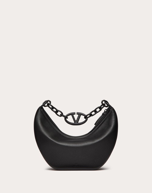 Red Valentino HOBO PICCOLA VLOGO MOON BAG IN VITELLO GRANATO CON CATENA Presa
