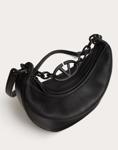 Red Valentino HOBO PICCOLA VLOGO MOON BAG IN VITELLO GRANATO CON CATENA Presa