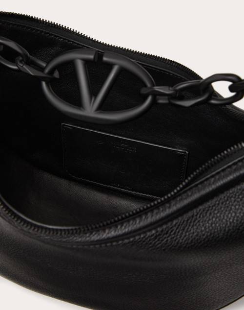 Red Valentino HOBO PICCOLA VLOGO MOON BAG IN VITELLO GRANATO CON CATENA Presa