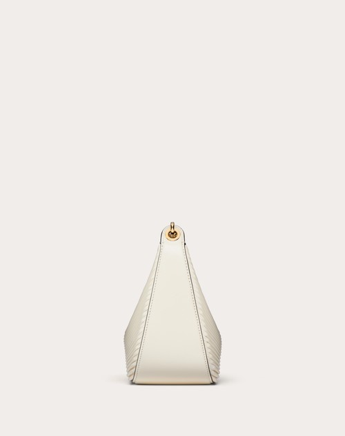 Red Valentino HOBO PICCOLA VLOGO MOON BAG IN NAPPA LAVORATA CON CATENA Sconto