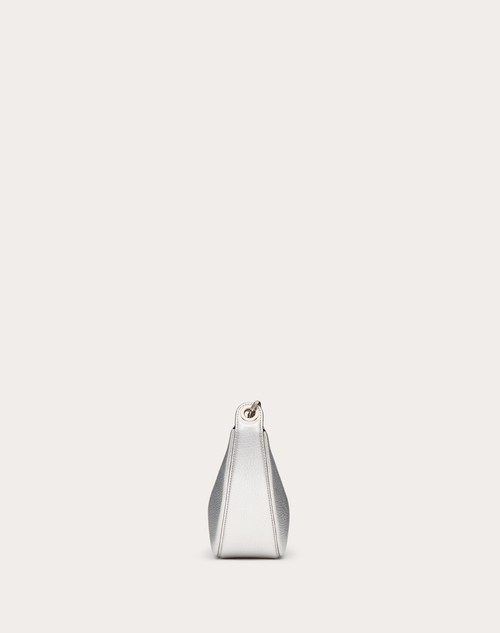 Red Valentino MINI HOBO VLOGO MOON BAG IN VITELLO GRANATO METALLIZZATO CON CATENA Economico