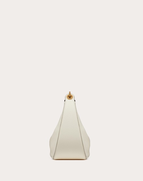 Red Valentino HOBO PICCOLA VLOGO MOON BAG IN VITELLO GRANATO CON CATENA In Vendita