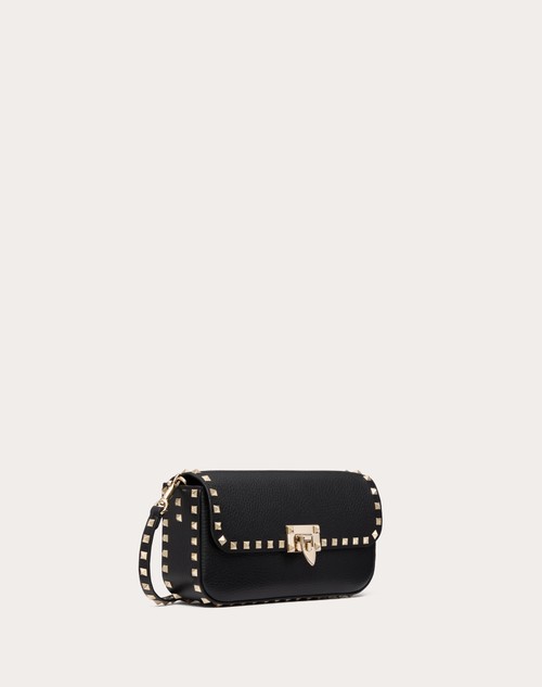 Red Valentino BORSA A TRACOLLA VALENTINO GARAVANI ROCKSTUD IN VITELLO GRANATO Qualità Garantita