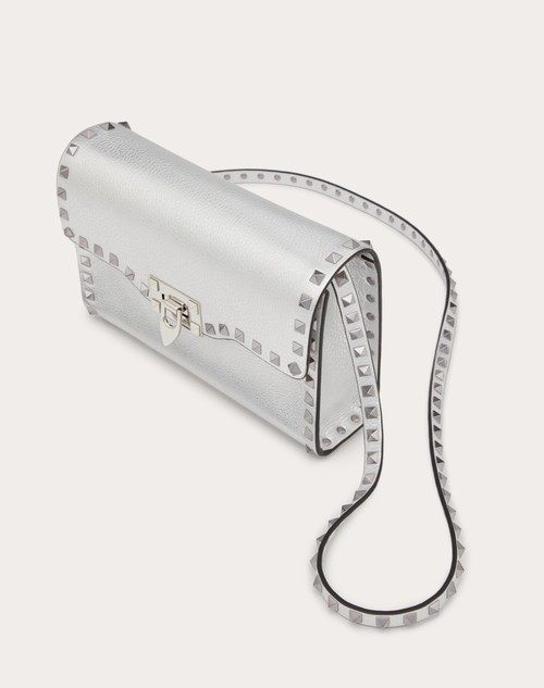 Red Valentino BORSA PICCOLA A TRACOLLA ROCKSTUD IN VITELLO GRANATO METALLIZZATO Promozione Limitata