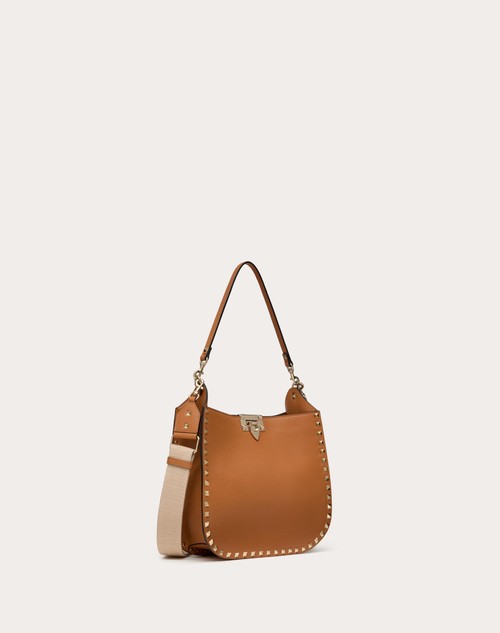 Red Valentino BORSA HOBO VALENTINO GARAVANI ROCKSTUD IN VITELLO GRANATO Presa