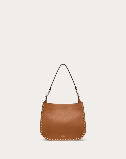 Red Valentino BORSA HOBO VALENTINO GARAVANI ROCKSTUD IN VITELLO GRANATO Presa