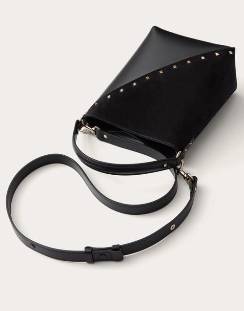 Red Valentino BORSA A SECCHIELLO VALENTINO GARAVANI VALENTINO GARAVANI ROCKSTUD WISPY IN VITELLO E CAMOSCIO Outlet