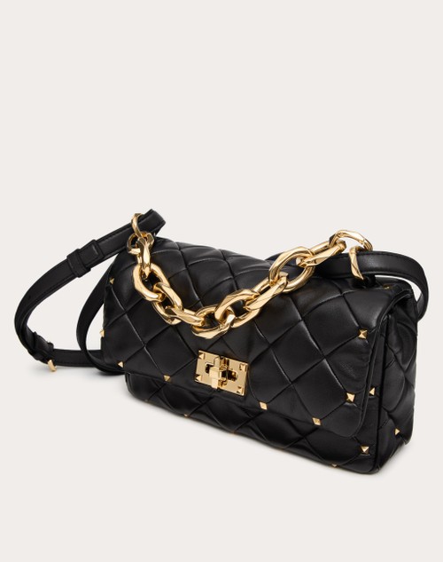 Red Valentino BORSA VALENTINO GARAVANI ROCKSTUD SPIKE IN NAPPA PATCHWORK Vendita Economica