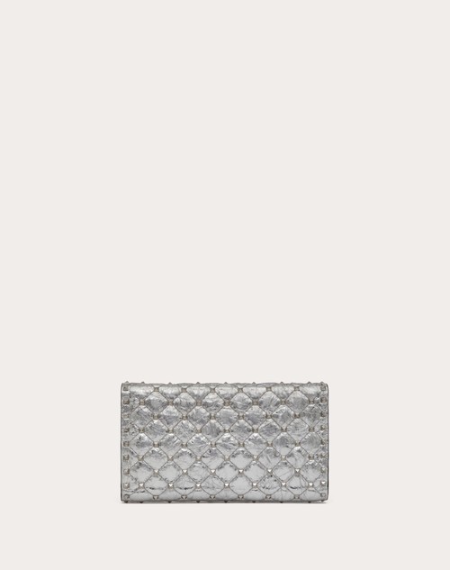 Red Valentino BORSA A TRACOLLA ROCKSTUD SPIKE IN AGNELLO METALLIZZATO In Linea