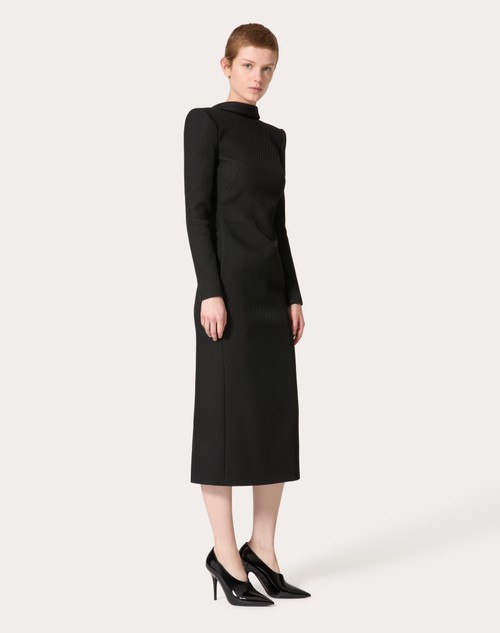 Red Valentino ABITO MIDI IN STRUCTURED DIAGONAL Shopping Online