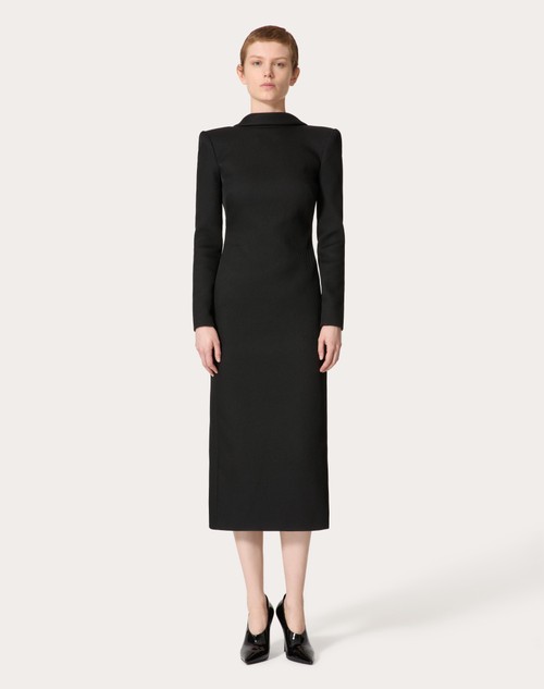 Red Valentino ABITO MIDI IN STRUCTURED DIAGONAL Shopping Online