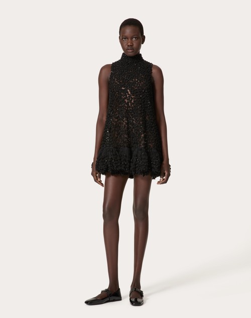 Red Valentino ABITO CORTO IN TULLE ILLUSIONE RICAMATO Prezzo Ridotto