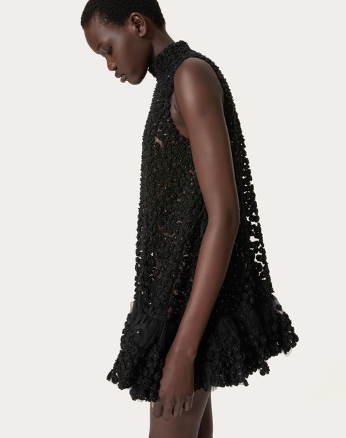 Red Valentino ABITO CORTO IN TULLE ILLUSIONE RICAMATO Prezzo Ridotto