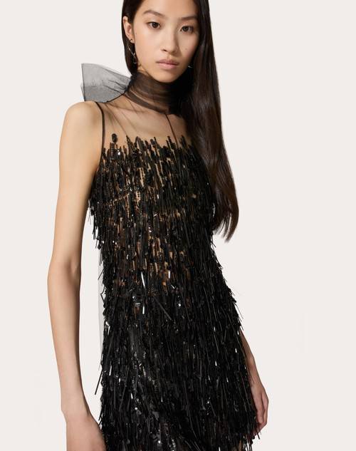 Red Valentino TUTA IN TULLE ILLUSIONE RICAMATA Sconto