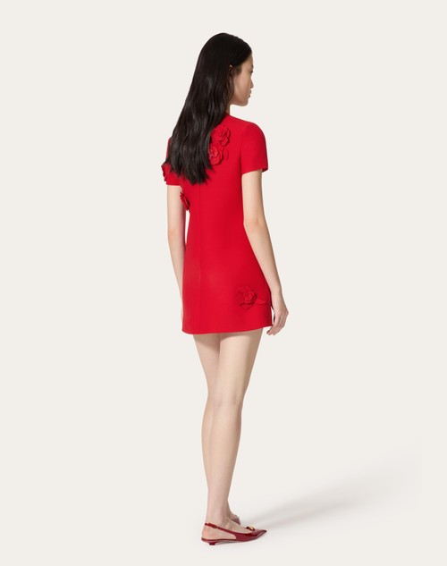 Red Valentino ABITO CORTO IN CREPE COUTURE RICAMATO In Vendita