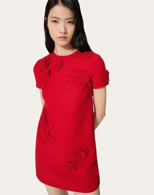 Red Valentino ABITO CORTO IN CREPE COUTURE RICAMATO In Vendita