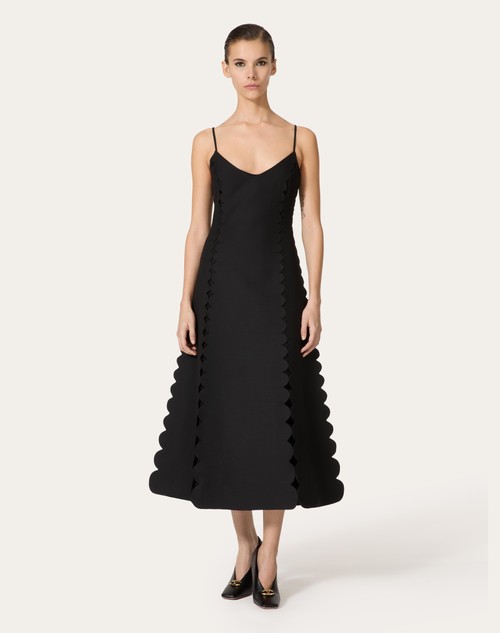 Red Valentino ABITO MIDI IN CREPE COUTURE RICAMATO Offerte