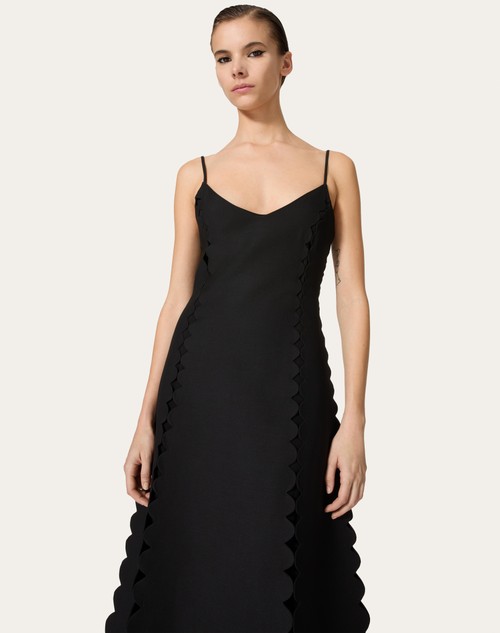 Red Valentino ABITO MIDI IN CREPE COUTURE RICAMATO Offerte