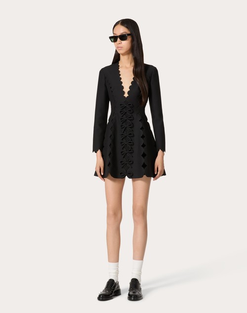 Red Valentino ABITO CORTO IN CREPE COUTURE RICAMATO Saldi Di Fabbrica