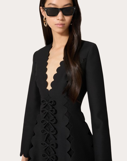 Red Valentino ABITO CORTO IN CREPE COUTURE RICAMATO Saldi Di Fabbrica