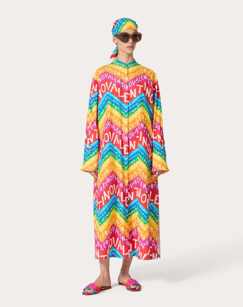 Red Valentino ABITO MIDI IN POPELINE VALENTINO CHEVRON24 Italy