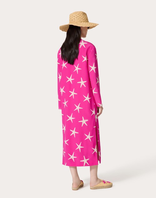 Red Valentino ABITO MIDI IN CREPE DE CHINE STARFISH Vendita