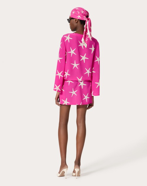 Red Valentino ABITO CORTO IN CREPE DE CHINE STARFISH Promozione