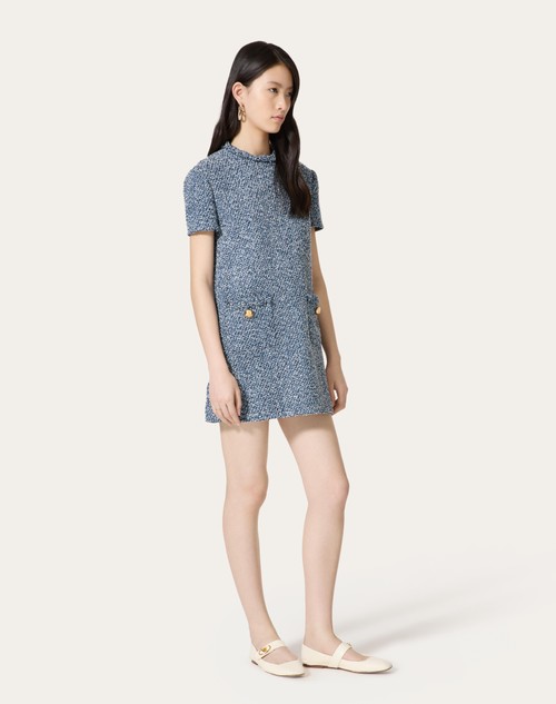 Red Valentino ABITO CORTO IN DENIM TEXTURED TWEED Negozi Online