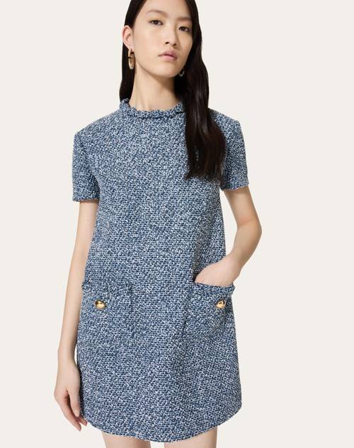 Red Valentino ABITO CORTO IN DENIM TEXTURED TWEED Negozi Online