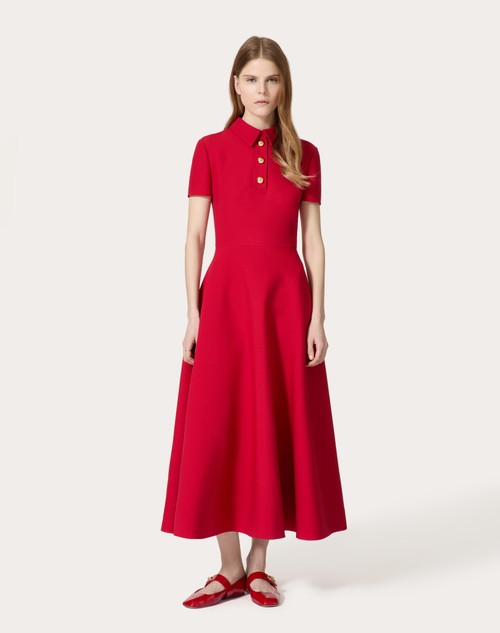 Red Valentino ABITO MIDI IN CREPE COUTURE Acquista Ora