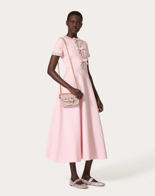 Red Valentino ABITO MIDI IN CREPE COUTURE RICAMATO Sconto