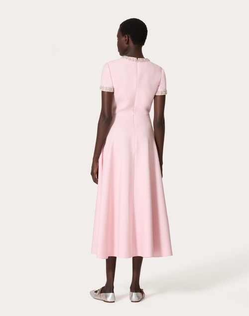 Red Valentino ABITO MIDI IN CREPE COUTURE RICAMATO Sconto