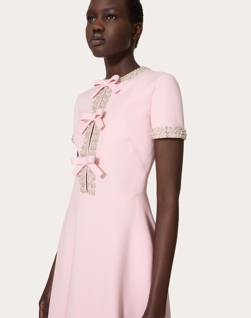 Red Valentino ABITO MIDI IN CREPE COUTURE RICAMATO Sconto