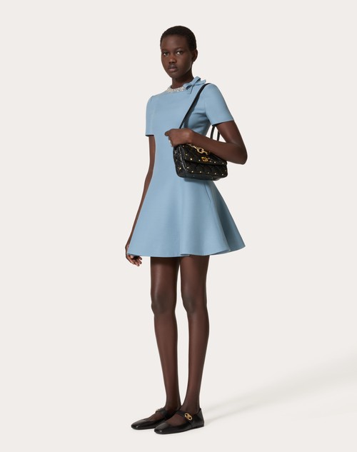 Red Valentino ABITO CORTO IN CREPE COUTURE RICAMATO Offerta