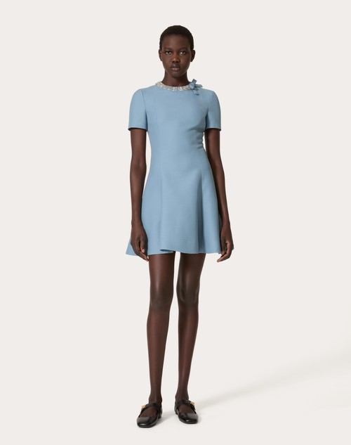 Red Valentino ABITO CORTO IN CREPE COUTURE RICAMATO Offerta