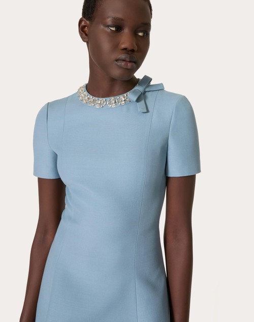 Red Valentino ABITO CORTO IN CREPE COUTURE RICAMATO Offerta