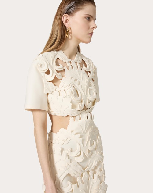 Red Valentino ABITO CORTO IN CREPE COUTURE RICAMATO Saldi