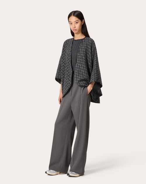 Red Valentino PONCHO DOUBLE TOILE ICONOGRAPHE IN LANA E CACHEMIRE Affare Del Giorno