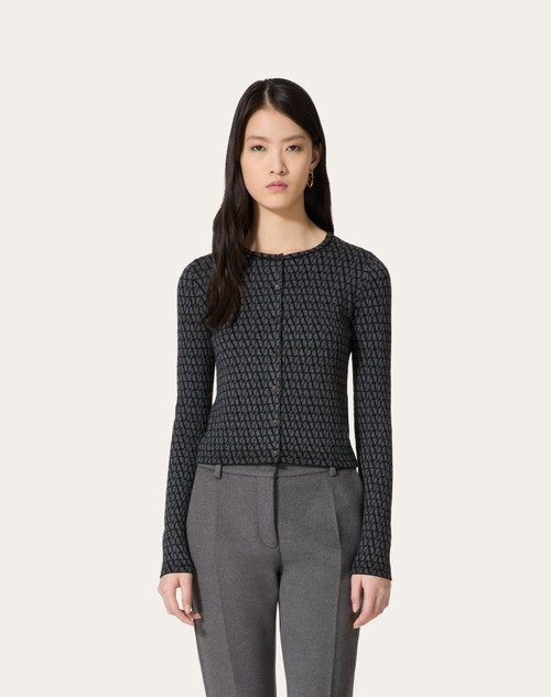 Red Valentino CARDIGAN IN LANA JACQUARD TOILE ICONOGRAPHE In Linea