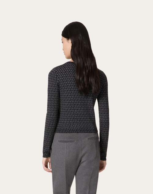 Red Valentino CARDIGAN IN LANA JACQUARD TOILE ICONOGRAPHE In Linea