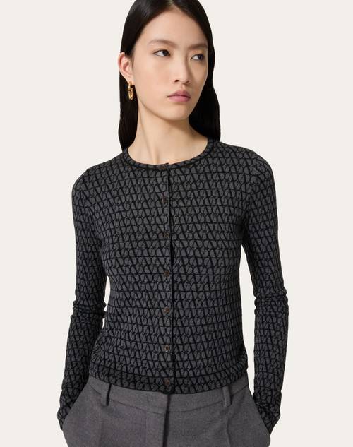 Red Valentino CARDIGAN IN LANA JACQUARD TOILE ICONOGRAPHE In Linea