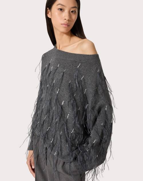 Red Valentino MAGLIA IN LANA CON PIUME RICAMATA Affare Del Giorno