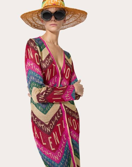 Red Valentino CARDIGAN IN LUREX VALENTINO CHEVRON Promozione