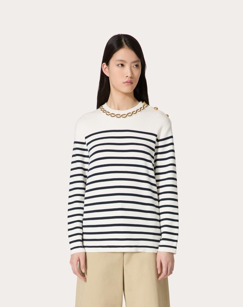 Red Valentino MAGLIA IN COTONE RICAMATA Negozi Online