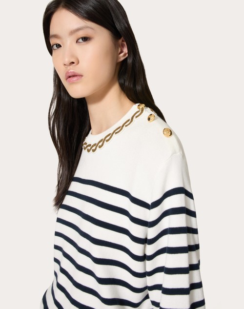 Red Valentino MAGLIA IN COTONE RICAMATA Negozi Online